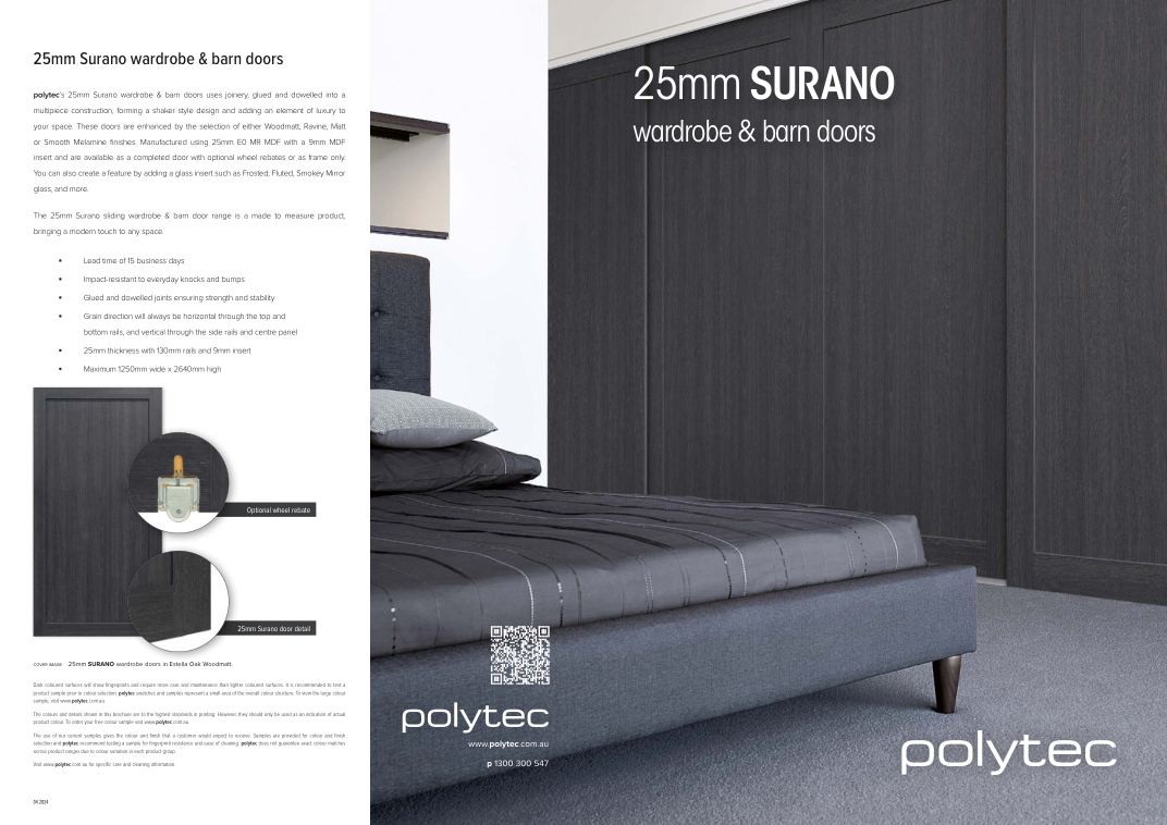 Polytec 25mm Surano Wardrobe Doors cover