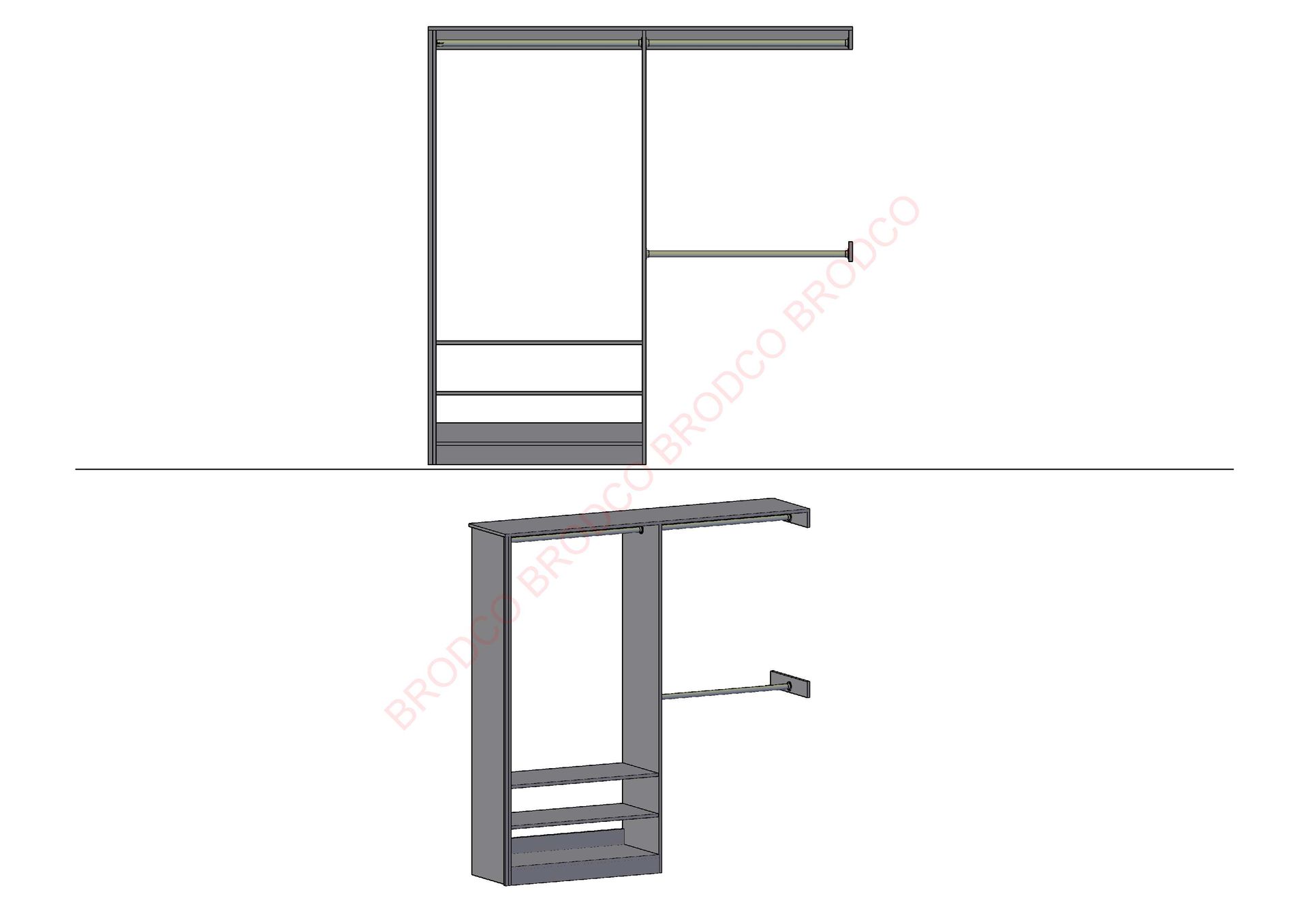 Brodco 2DC wardrobe layout diagram