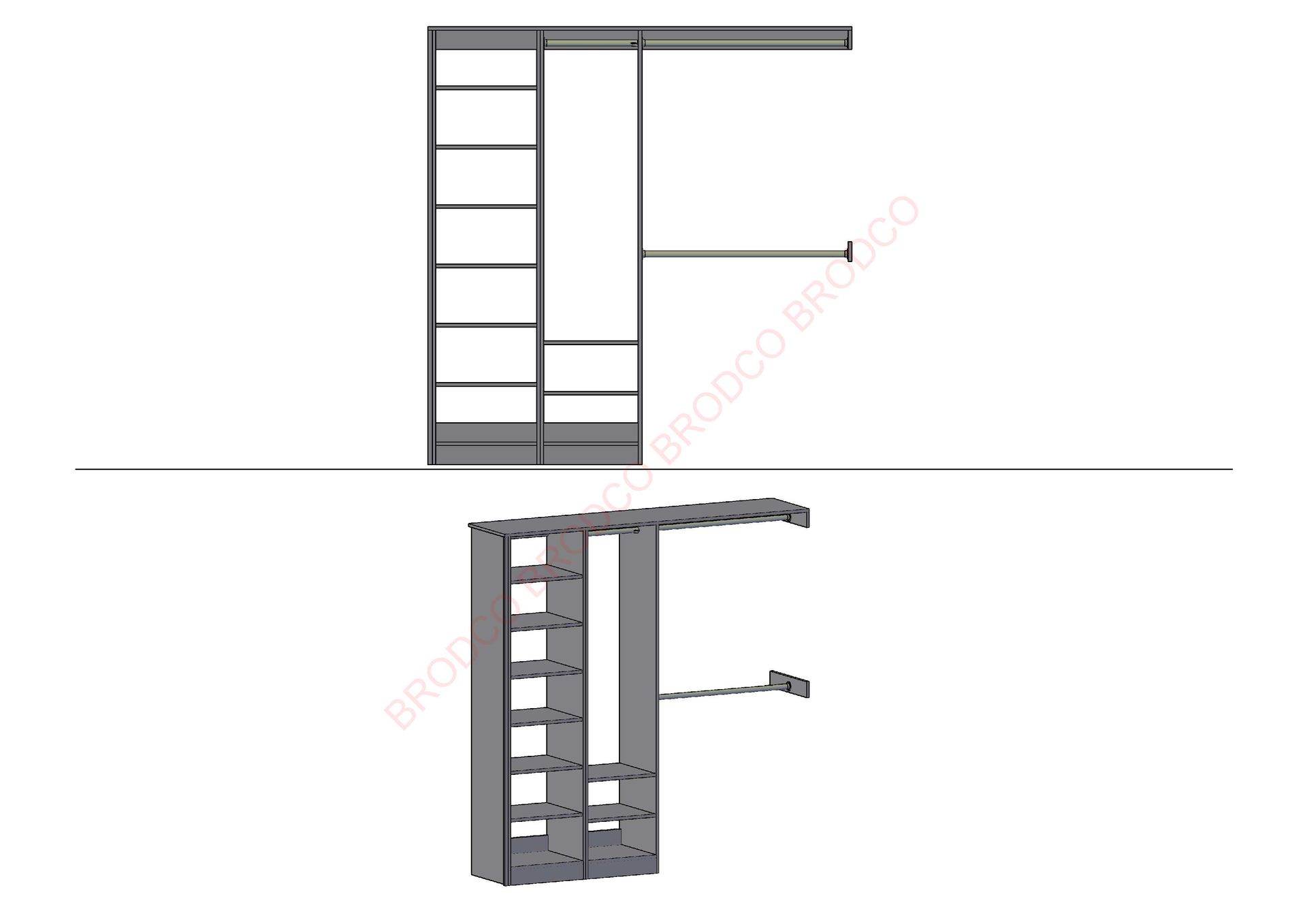 Brodco 2DE wardrobe layout diagram