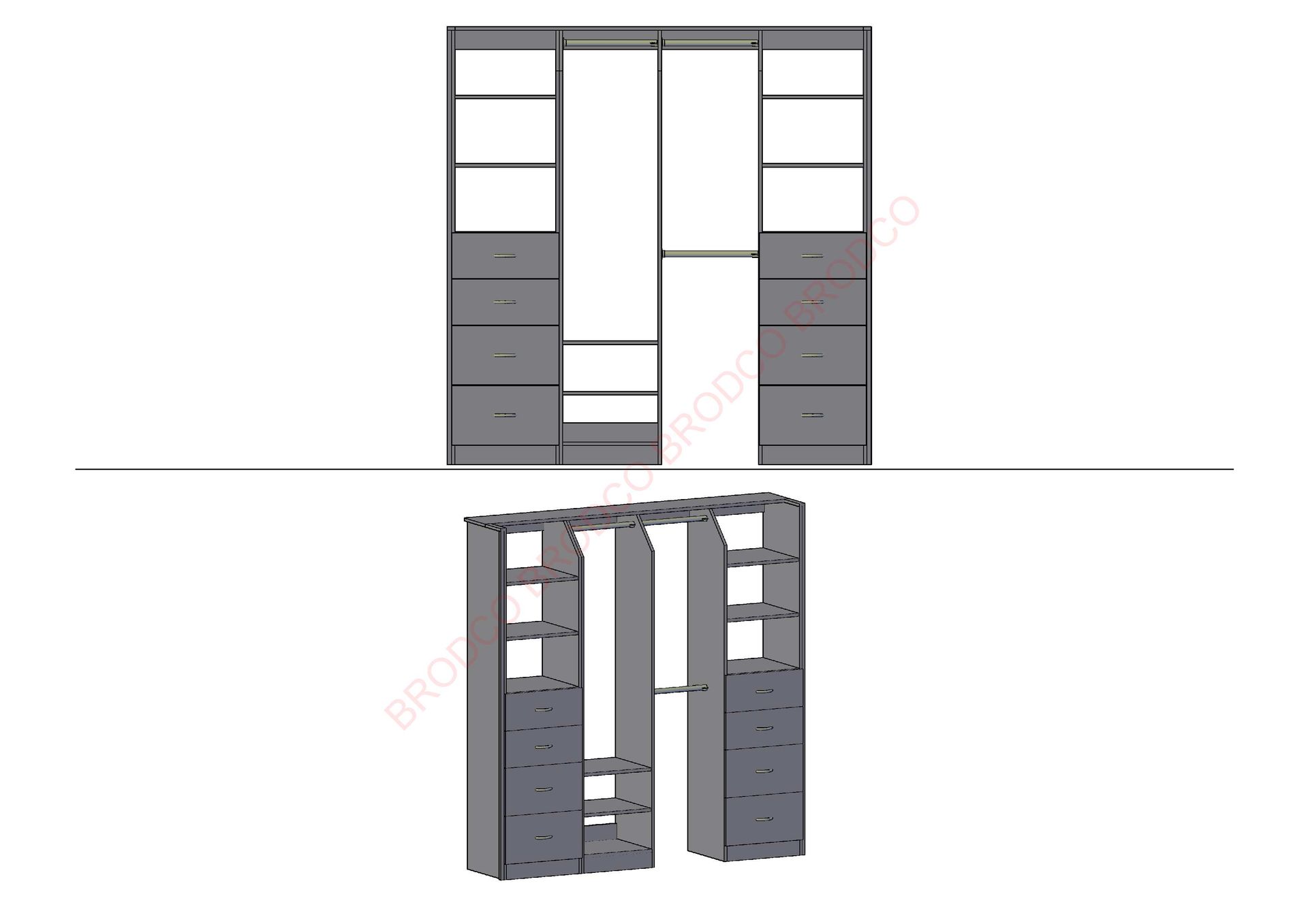 Brodco 2DF RS wardrobe layout diagram