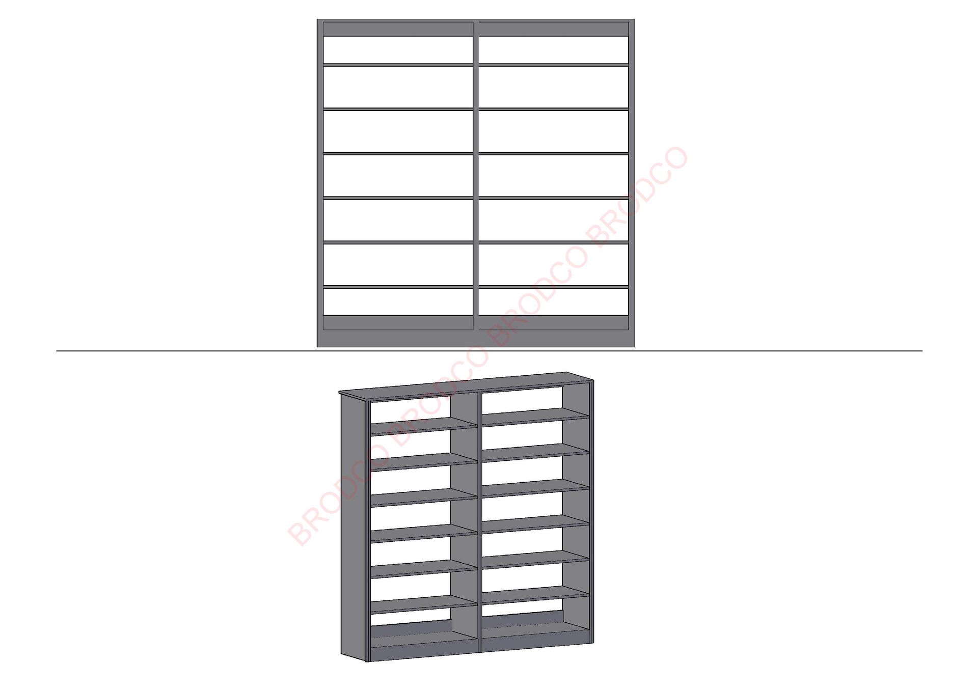 Brodco 2DG wardrobe layout diagram