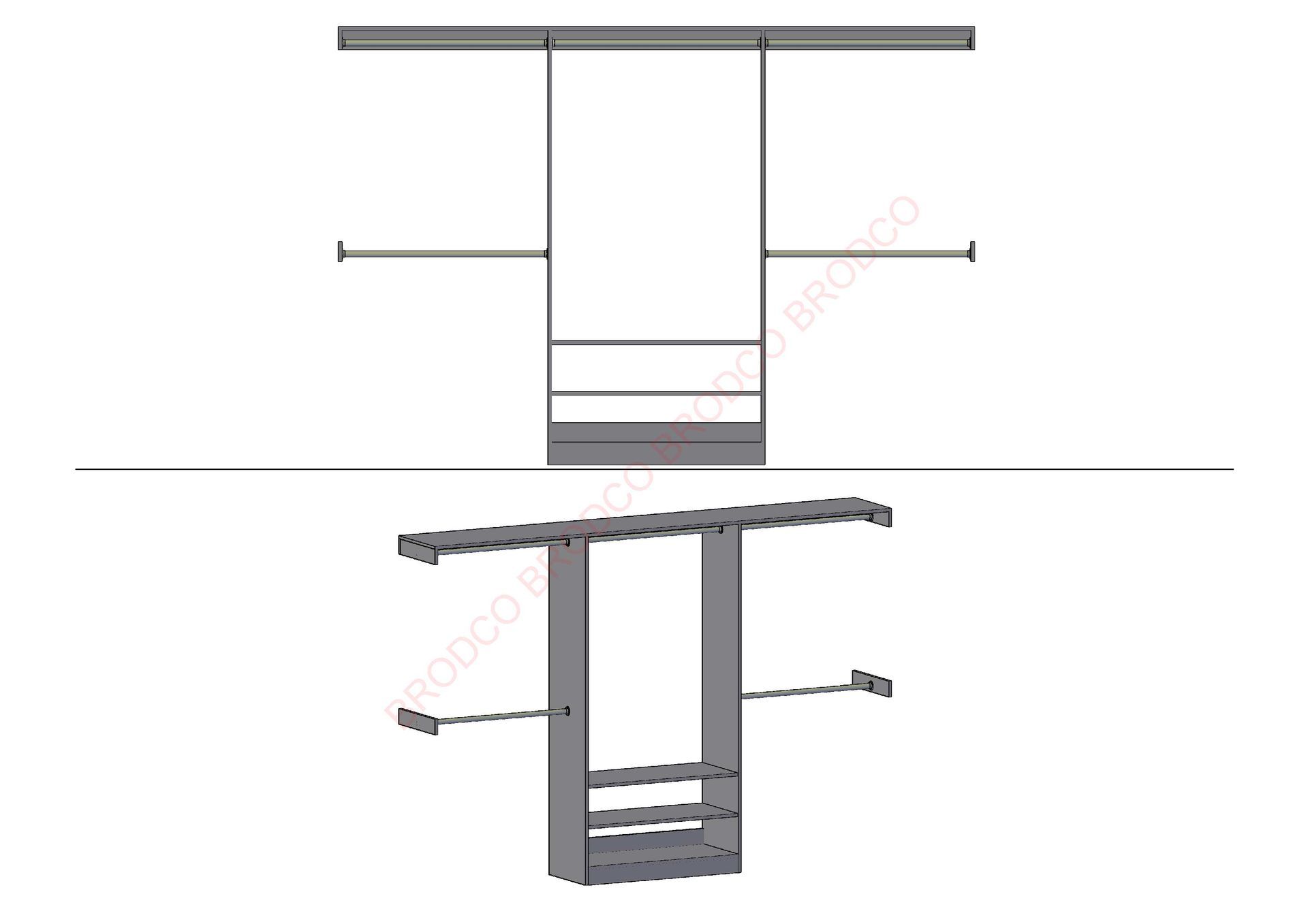 Brodco 3DB wardrobe layout diagram