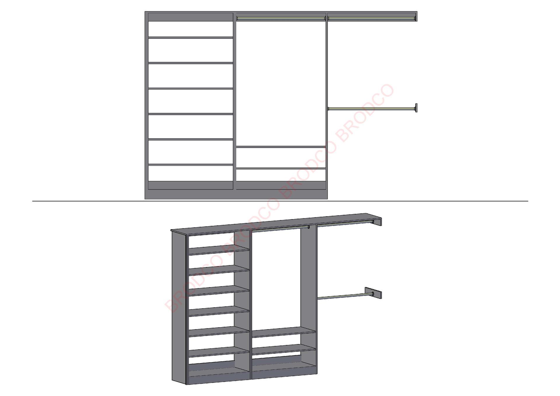 Brodco 3DC wardrobe layout diagram
