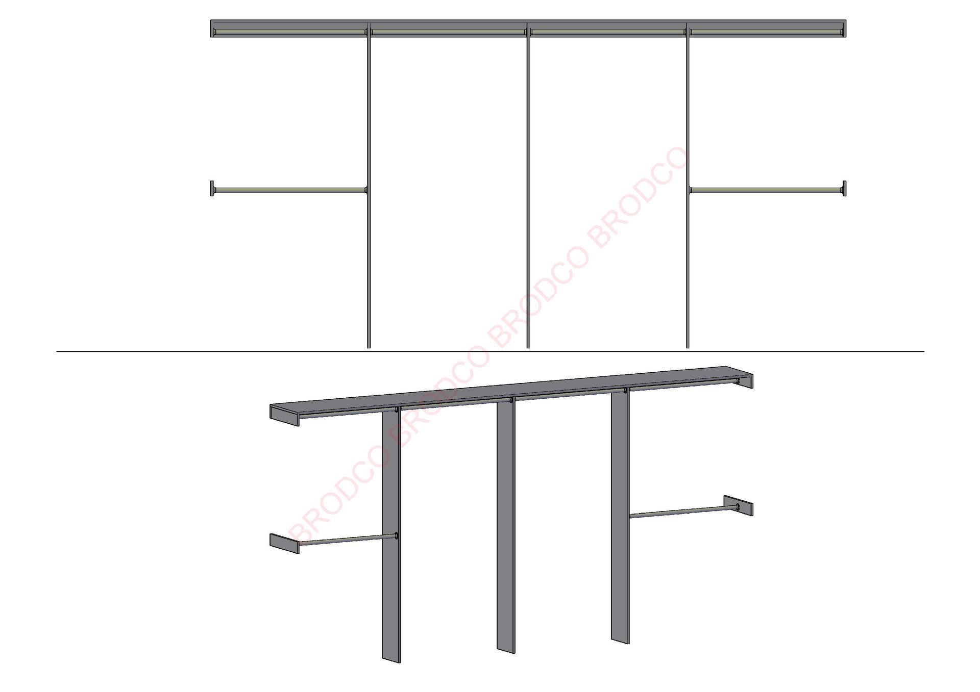 Brodco 4DA wardrobe layout diagram