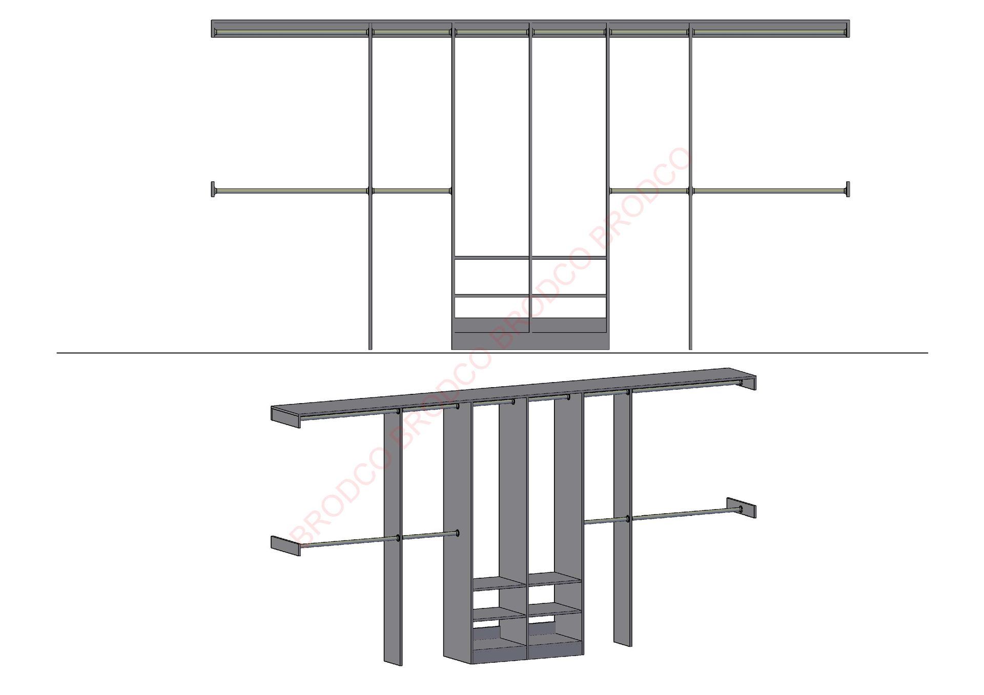 Brodco 4DB wardrobe layout diagram