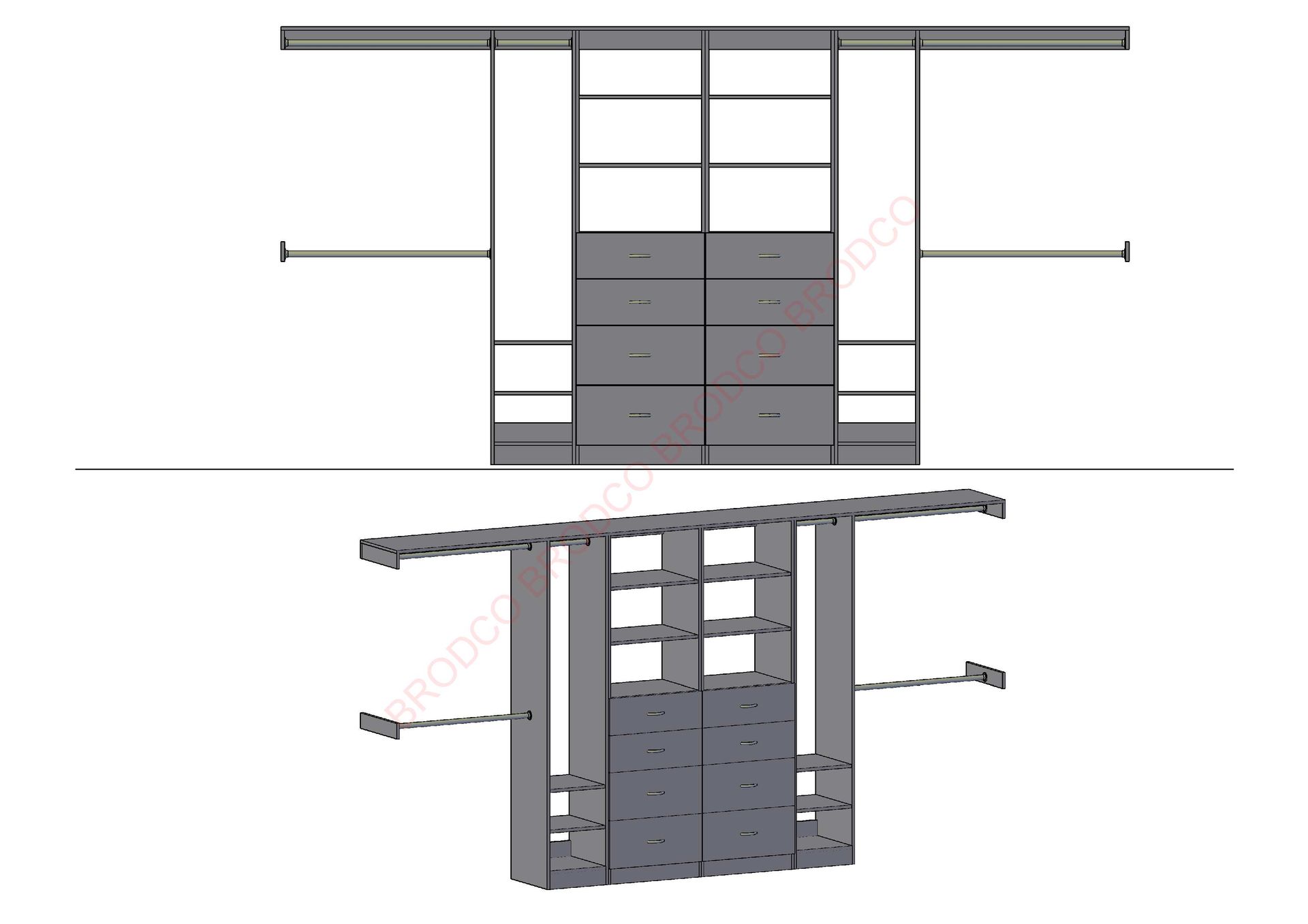 Brodco 4DC wardrobe layout diagram