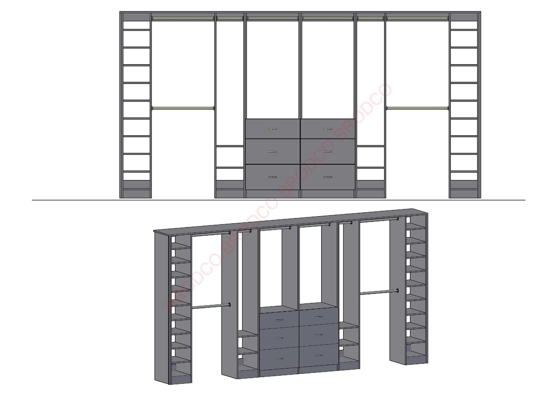 Brodco 4DD wardrobe layout diagram